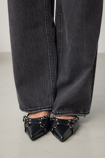 【WEB限定】AZUL DENIM ハイウエストワイドロング丈 詳細画像