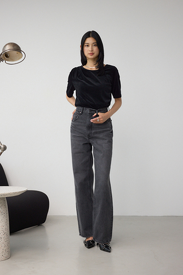 【WEB限定】AZUL DENIM ハイウエストワイドロング丈 詳細画像