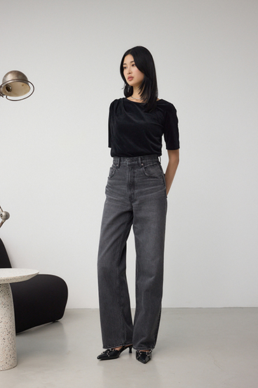 【WEB限定】AZUL DENIM ハイウエストワイドロング丈 詳細画像