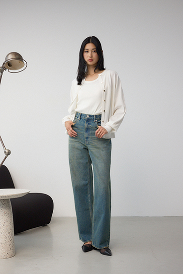 【WEB限定】AZUL DENIM ハイウエストワイドロング丈 詳細画像