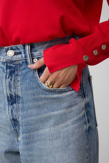 【WEB限定】AZUL DENIM ハイウエストワイドロング丈 詳細画像