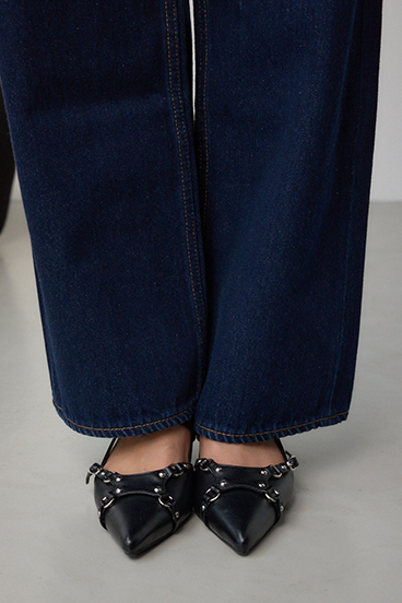 【WEB限定】AZUL DENIM ハイウエストワイドロング丈 詳細画像