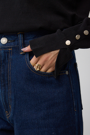 【WEB限定】AZUL DENIM ハイウエストワイドロング丈 詳細画像