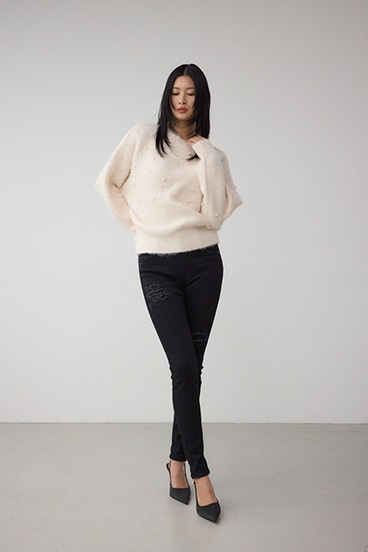 AZUL DENIM リペアスキニーデニム 詳細画像