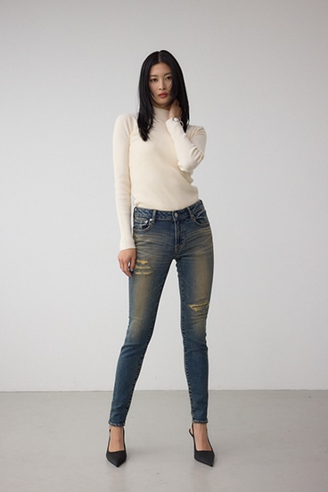 AZUL DENIM リペアスキニーデニム 詳細画像