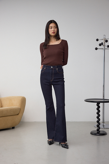 【WEB限定】AZUL DENIM フレアデニムロング丈 詳細画像