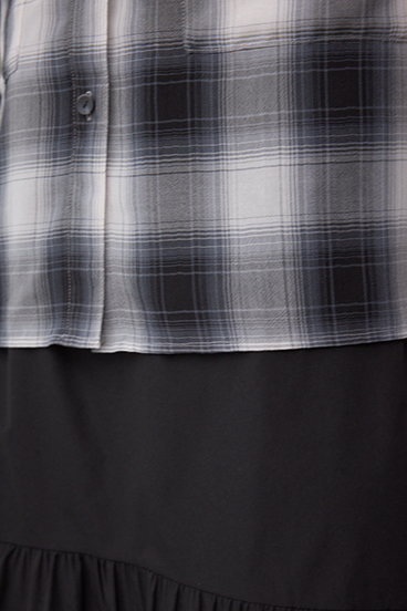 シアーチェックフードシャツ 詳細画像