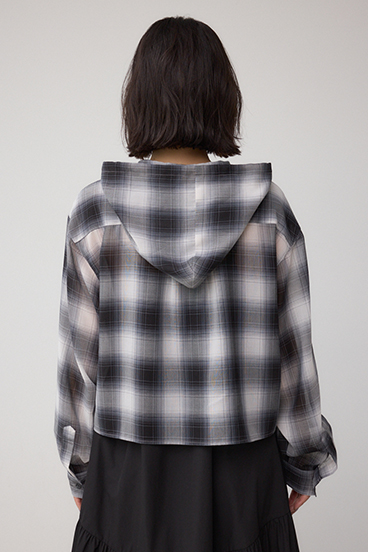 シアーチェックフードシャツ 詳細画像
