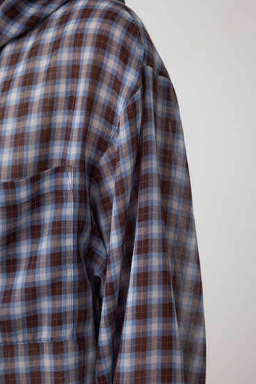 シアーチェックフードシャツ 詳細画像