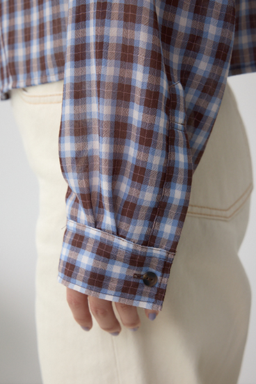 シアーチェックフードシャツ 詳細画像