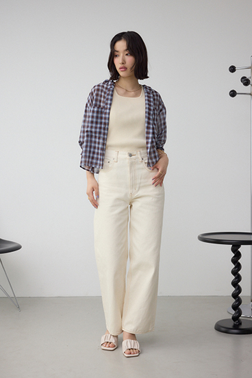 シアーチェックフードシャツ 詳細画像