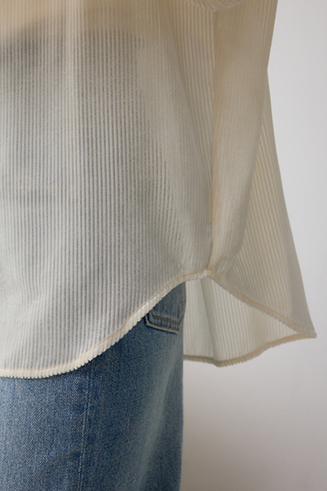 シアーコーデュロイ袖スリットボタンシャツ 詳細画像