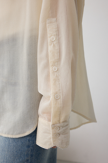 シアーコーデュロイ袖スリットボタンシャツ 詳細画像
