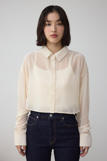 シアーコーデュロイ袖スリットボタンシャツ 詳細画像