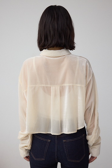 シアーコーデュロイ袖スリットボタンシャツ 詳細画像