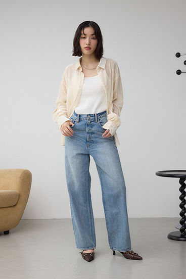 シアーコーデュロイ袖スリットボタンシャツ 詳細画像