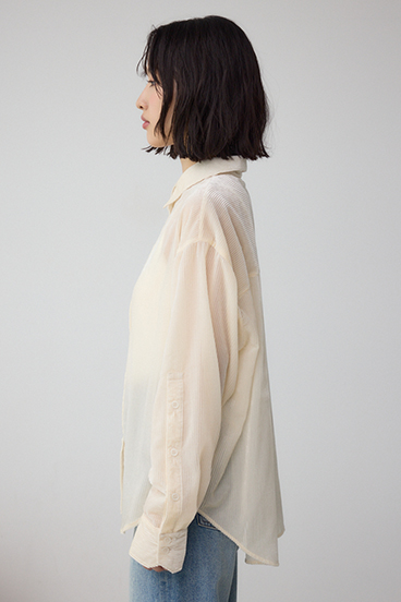 シアーコーデュロイ袖スリットボタンシャツ 詳細画像