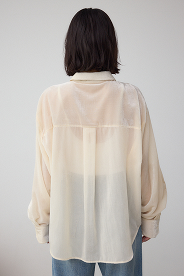 シアーコーデュロイ袖スリットボタンシャツ 詳細画像