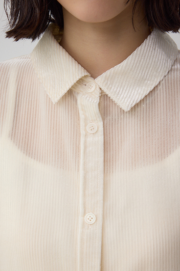 シアーコーデュロイ袖スリットボタンシャツ 詳細画像