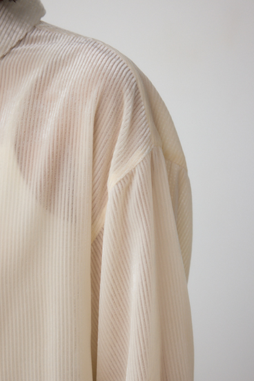 シアーコーデュロイ袖スリットボタンシャツ 詳細画像