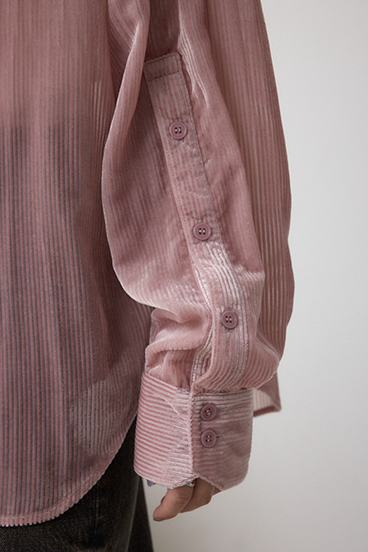 シアーコーデュロイ袖スリットボタンシャツ 詳細画像