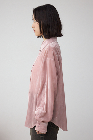 シアーコーデュロイ袖スリットボタンシャツ 詳細画像