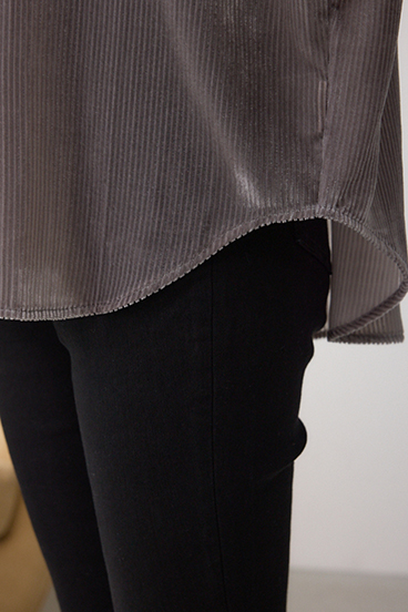 シアーコーデュロイ袖スリットボタンシャツ 詳細画像