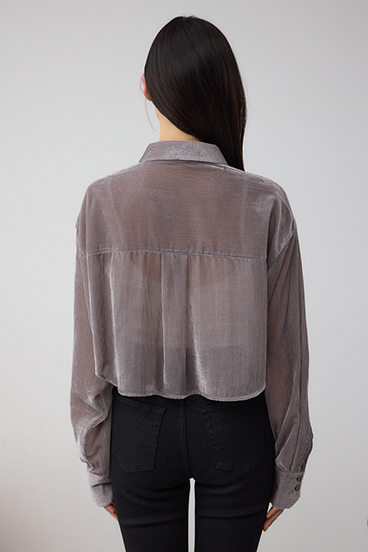 シアーコーデュロイ袖スリットボタンシャツ 詳細画像