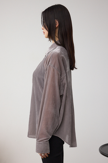 シアーコーデュロイ袖スリットボタンシャツ 詳細画像