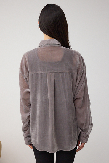 シアーコーデュロイ袖スリットボタンシャツ 詳細画像