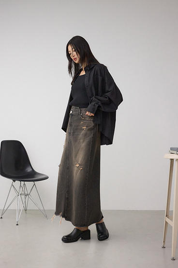 ラウンドヘムルーズシャツ 詳細画像