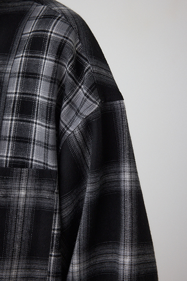 切替デザインチェックシャツ 詳細画像