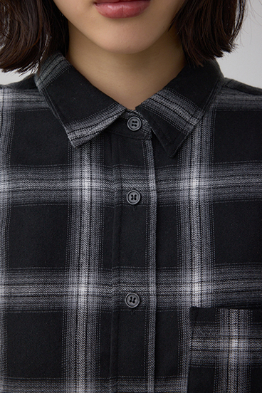 切替デザインチェックシャツ 詳細画像