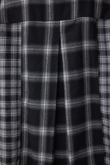 切替デザインチェックシャツ 詳細画像