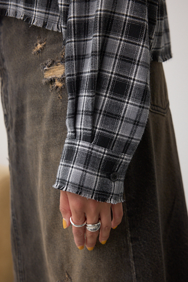 【着丈バリエ】アソートフリンジチェックシャツ 詳細画像