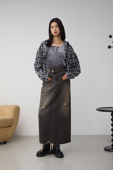 【着丈バリエ】アソートフリンジチェックシャツ 詳細画像