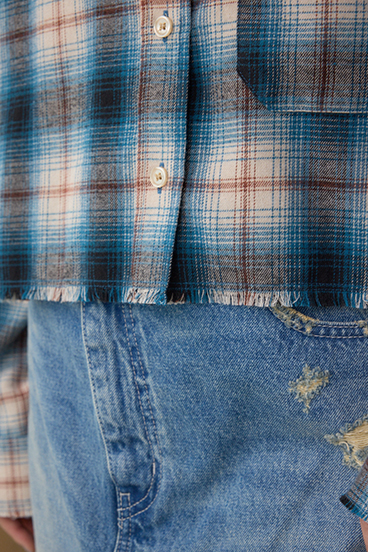【着丈バリエ】アソートフリンジチェックシャツ 詳細画像