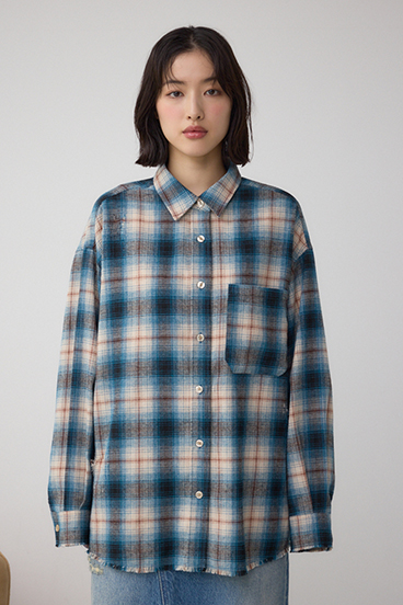 【着丈バリエ】アソートフリンジチェックシャツ 詳細画像