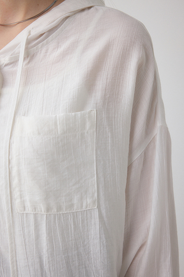 フード付きボタンシャツ 詳細画像