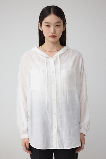 フード付きボタンシャツ 詳細画像