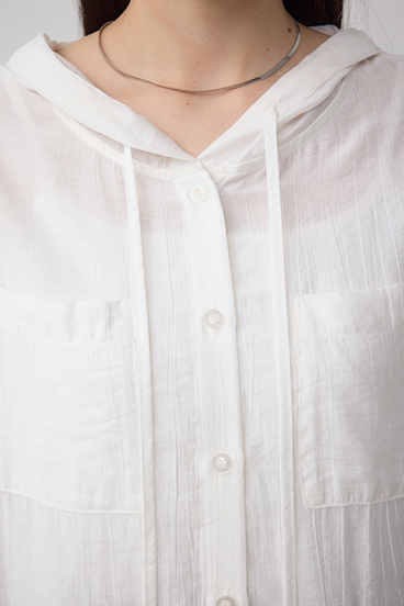 フード付きボタンシャツ 詳細画像