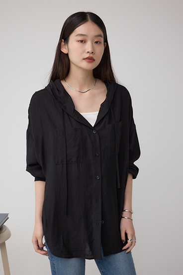 フード付きボタンシャツ 詳細画像