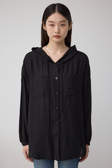 フード付きボタンシャツ 詳細画像