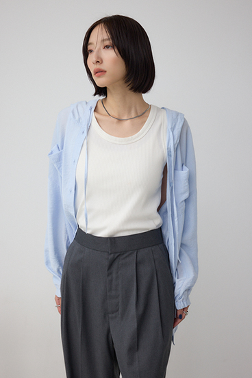 フード付きボタンシャツ 詳細画像