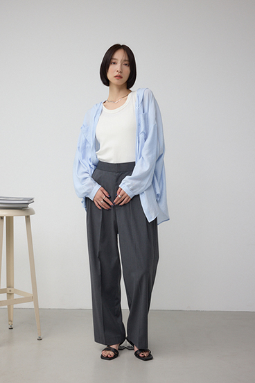 フード付きボタンシャツ 詳細画像