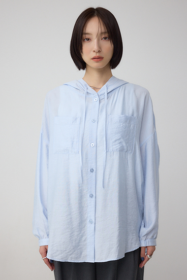 フード付きボタンシャツ 詳細画像