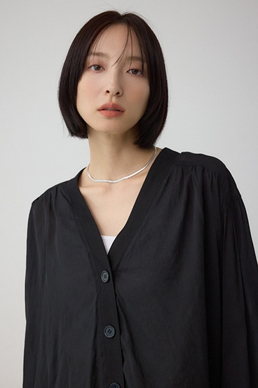 リブ付きシャツカーディガン