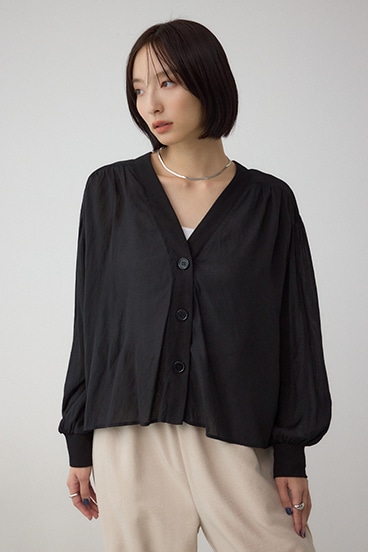 リブ付きシャツカーディガン 詳細画像