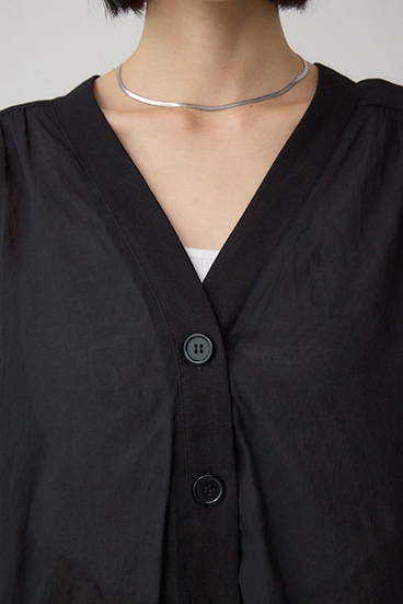 リブ付きシャツカーディガン 詳細画像