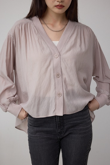 リブ付きシャツカーディガン